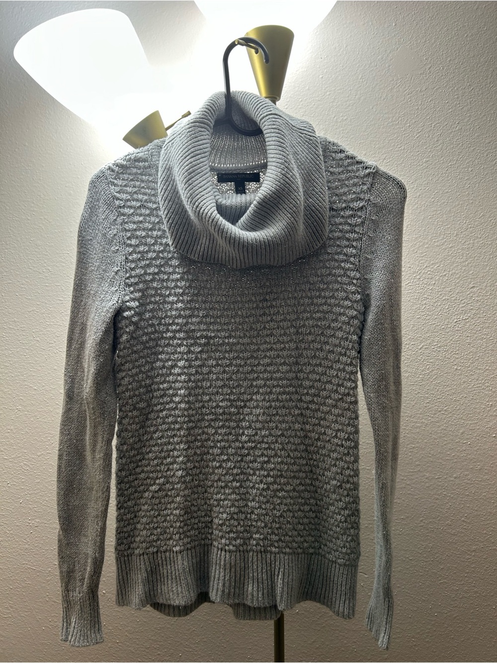 Banana Republic Gray Cowl Neck Knit Sweater